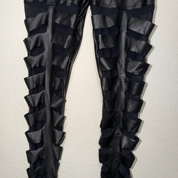 New BlackMilk Black Faux Leather Leggings - Picture 4 of 9